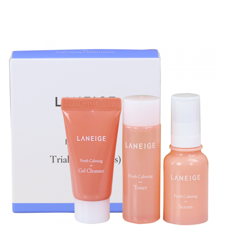 Laneige, fresh calming trial kit (3 items) , Laneige fresh calming trial kit (3 items), เซ็ตผลิตภัณฑ์เพื่อการบำรุงผิวในยามเช้า, Laneige Fresh Calming Toner , Laneige Fresh Calming Serum , Laneige Fresh Calming Gel Cleanser 