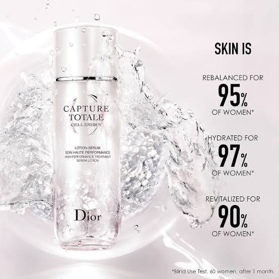 Dior Capture Totale Cell Energy High-Performance Treatment Serum Lotion 50 ml  ทรีตเม้นต์เซรั่มโลชั่นเข้มข้นช่วยลดเลือนริ้วรอยที่เพิ่มความชุ่มชื้นให้ผิวนุ่มเนียน คงระดับสมดุลของผิวในทุกวัน ด้วยวิตามินอมิโนเอซิด และเลคซิติน 