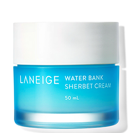 Laneige Water Bank Sherbet Cream 50ml ครีมบำรุงผิวหน้าที่จะกลายเป็นเนื้อเชอร์เบทเมื่อแช่แข็ง! ช่วยลดอุณหภูมิของผิวหน้า -6.5c รูขุมขนกระชับ พร้อมทั้งบำรุงผิวหน้า