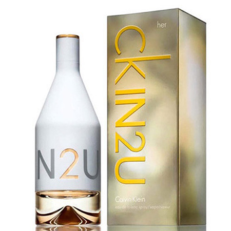 CK Calvin Klein In2u Her Eau De Toilette 50ml หอมกลิ่นเกรปฟรุ๊ต รองลงมาเป็นมะกรูด วนิลลา แอมเบอร์และกล้วยไม้ เหมาะกับฤดูร้อนและใบไม้ผลิ